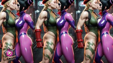 Sensual battle between Cammy White and Juri Han