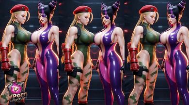 Sensual battle between Cammy White and Juri Han