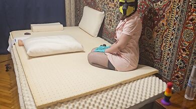 Anastasia Mistress in a nurse's costume fuck Sasha Earth in Ass dildo and Make Him Understand Who the Slave Is amateur femdom painful