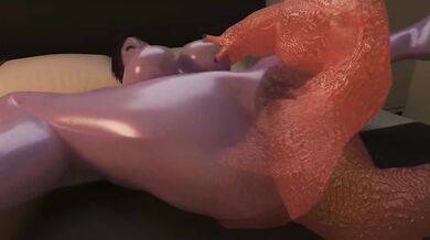 her pussy gets pleasure from the slippery cock of a mutant slug