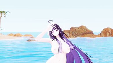 Thicc Elf VTuber Beach Strip Dance | Umpah Umpah Hentai MMD