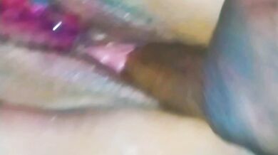 Dildo in the asshole, big dick deep in the pussy, and an inseminating load: another happy married woman and her cuckold.