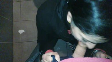 Step mom playing in public toilets