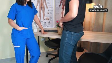 The doctor didn't stop him from fucking her mouth, and I gave her a creampie - SofiBecker