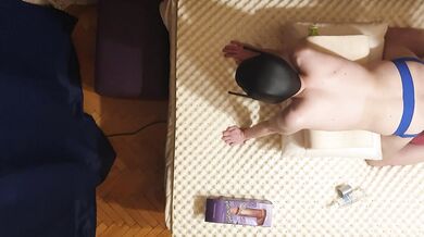dominatrix woman fuck with sex toy strapon cute submissive man amateur homemade