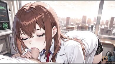 Makise Kurisu plays with her new inventions and gets caught