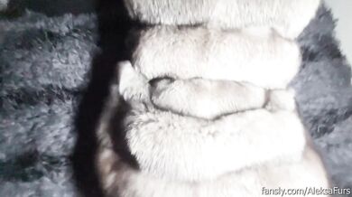 POV! Rough doggystyle in silver fox fur coat!