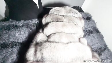 POV! Rough doggystyle in silver fox fur coat!