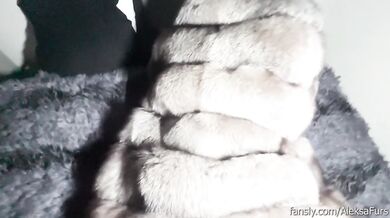 POV! Rough doggystyle in silver fox fur coat!