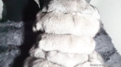 POV! Rough doggystyle in silver fox fur coat!