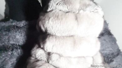 POV! Rough doggystyle in silver fox fur coat!