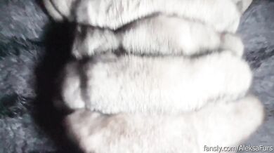 POV! Rough doggystyle in silver fox fur coat!