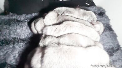 POV! Rough doggystyle in silver fox fur coat!