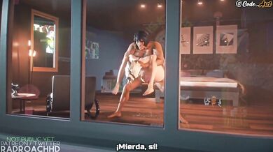 Mercy gets a hard fuck from Pharah's raw cock (Overwatch) [Spanish subtitle]
