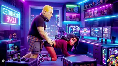 RGB Bedroom Fuck Gamer Moranguete cheats on her boyfriend with Batatudo’s big energy Gamer Girl Moranguete cheats and takes hardcore anal porn POV
