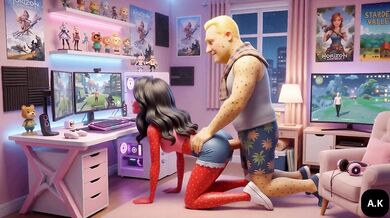 Gamer Girlfriend Cheating Moranguete takes her lover Batatudo’s anal while boyfriend is away Gamer girl Moranguete gets her tight ass eaten by her sex