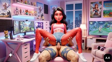 Gamer Girlfriend Cheating Moranguete takes her lover Batatudo’s anal while boyfriend is away Gamer girl Moranguete gets her tight ass eaten by her sex