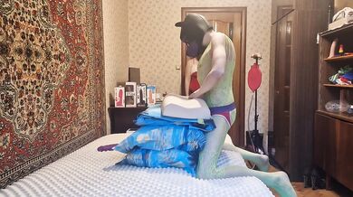 Russian beautiful Anastasia Mistress in a Snow Maiden costume homemade fucking a slave strapon anal submission man amateur Sasha Earth