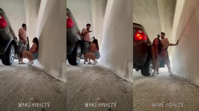 GOT TOO COMFY AGAIN IN PARKING GARAGE AND DIDNT HEAR THE CAR COMING