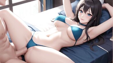 AI Generated - Thick Dark Hair Blue Eyes POV Hardcore Spread Legs Blue Set