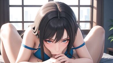 AI Generated - Thick Dark Hair Blue Eyes POV Hardcore Spread Legs Blue Set