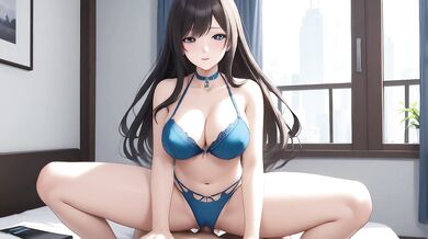 AI Generated - Thick Dark Hair Blue Eyes POV Hardcore Spread Legs Blue Set