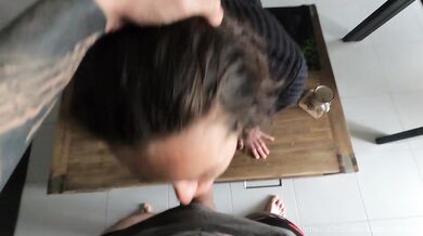 I Strip, Suck Him Off & He Cums on My Wet Pussy – So Hot!