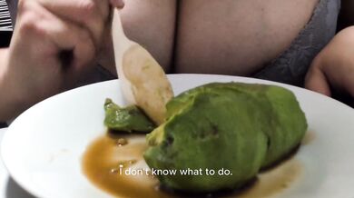 Eating an avocado. No Sex