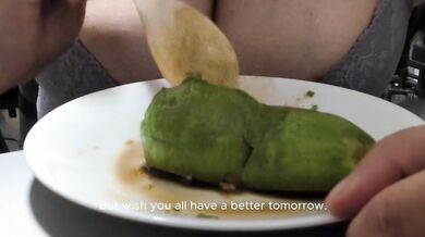 Eating an avocado. No Sex