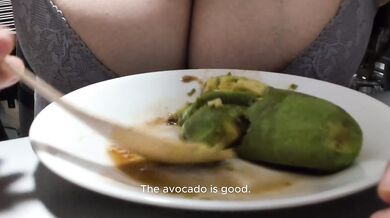 Eating an avocado. No Sex