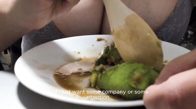 Eating an avocado. No Sex
