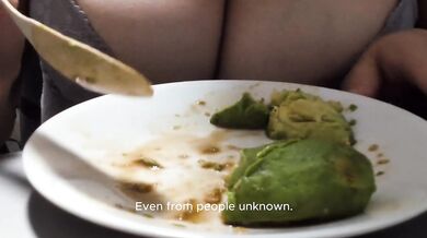 Eating an avocado. No Sex