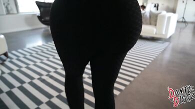 Big Booty Ebony Baddie Gets Her Cheeks Clapped By Her Personal Trainer With A BBC