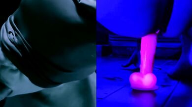 Training My CumSlut on new 9" Dildo at Secrets Hideaway