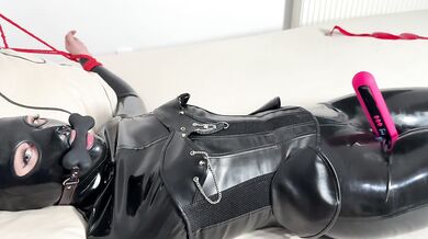 Hardcore Latex bondage / training my rubber girl