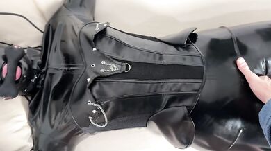 Hardcore Latex bondage / training my rubber girl