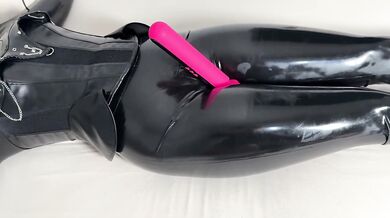 Hardcore Latex bondage / training my rubber girl