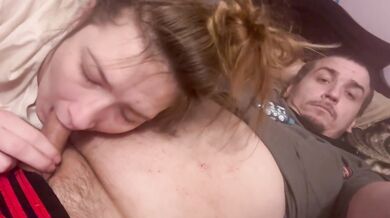 POV blowjob from hot blonde stepsister