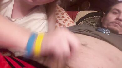 POV blowjob from hot blonde stepsister