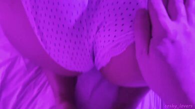 He Cums Early in her Pussy but Continue to Fuck to Cum on her Ass in her Cute Pyjama