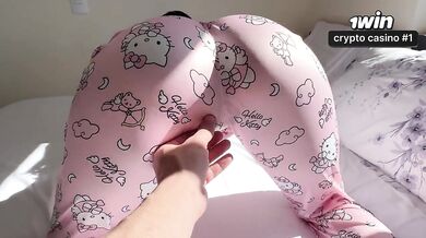 My little stepdaughter in tight pajamas gets fucked from behind