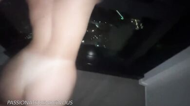 A young French woman gets her big ass and mouth fucked in a luxury hotel with a view of the city