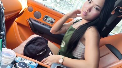 19 Year Old Starbucks Employee Gets Fucked In My RR | Car fuck | Vivienne Voo | Teddy Tarantino