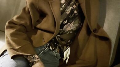 Teasing my husband with completely sheer blouse over a glass ow wine in outdoor bar and lifting my blouse up exposing boobs