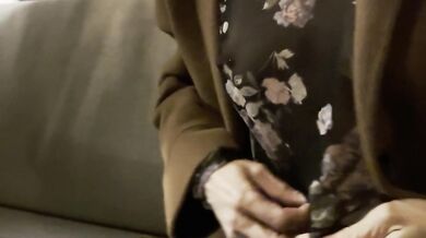 Teasing my husband with completely sheer blouse over a glass ow wine in outdoor bar and lifting my blouse up exposing boobs