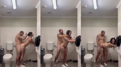 Quick bathroom break while she was at work