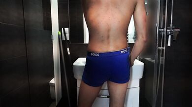 Hardcore sex in the bathroom after a deep, sloppy blowjob. Real amateur