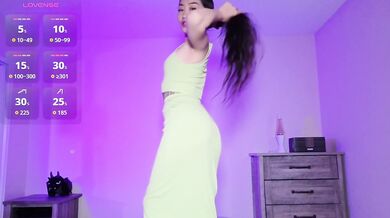 Exotic Asian Goddess Teases you in Sexy Green Outfit | All Natural Petite Asian with Small Tits and Long Hair ft. Alicia Hebi