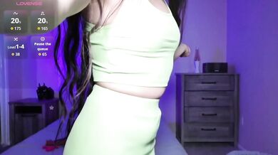 Exotic Asian Goddess Teases you in Sexy Green Outfit | All Natural Petite Asian with Small Tits and Long Hair ft. Alicia Hebi
