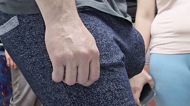 Stranger Ejaculate Fast on a Crowded Bus In Public